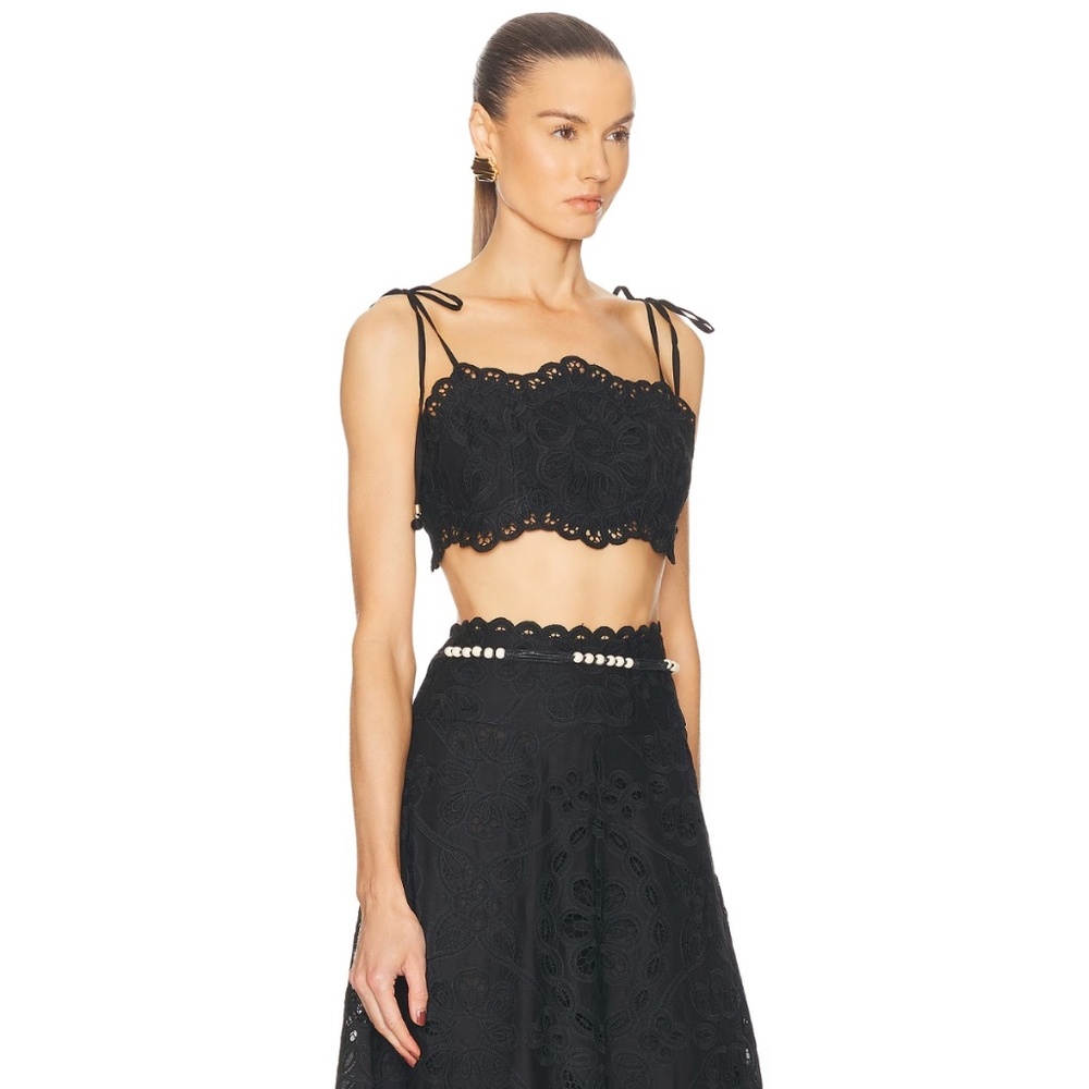 Zimmermann Rhiannon embellished cropped cotton-lace top size 4 - Picture 3 of 15